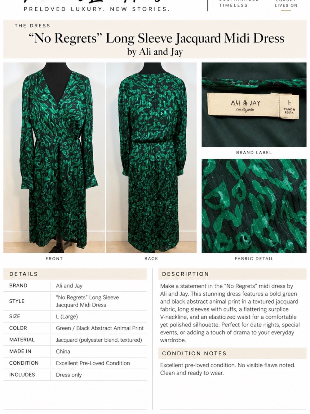 “No Regrets” Leopard Print Midi Dress by Ali and Jay